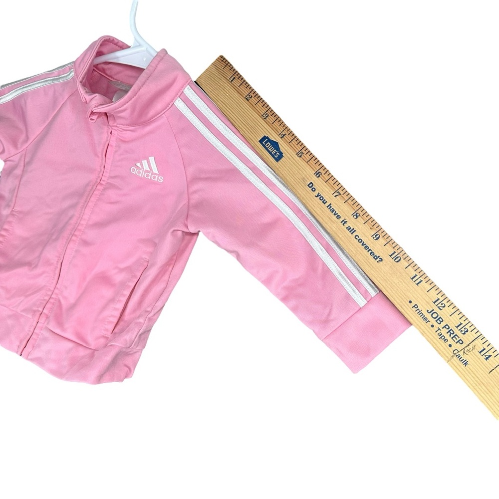 Adidas‎ Girls Baby 9 Months Pink Track Suit Jacket Pants Active Sports Stripes - Picture 5 of 13